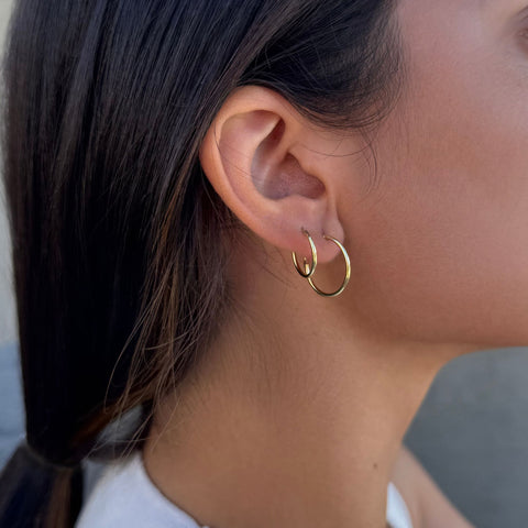 .925 Sterling Silver Set of 3 Endless Hoop Earrings
