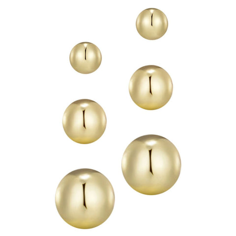 Set of 3 Ball Stud Earrings
