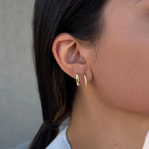 14k Gold Plated Set of 3 Hoop Earrings Set