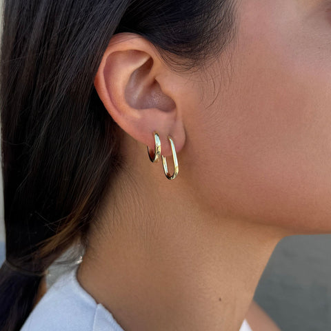 14k Gold Plated Set of 3 Hoop Earrings Set