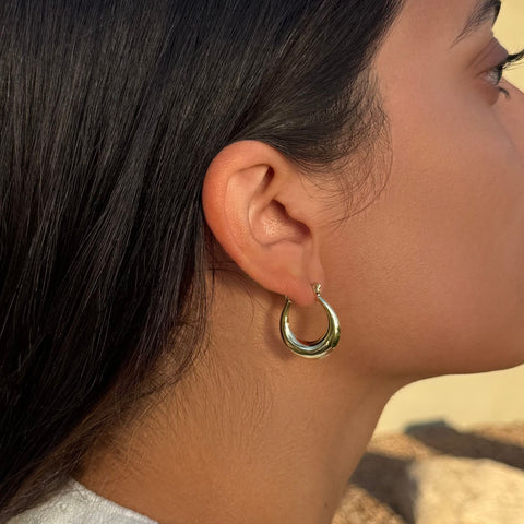 14k Gold Plated Set of 3 Hoop Earrings  Set