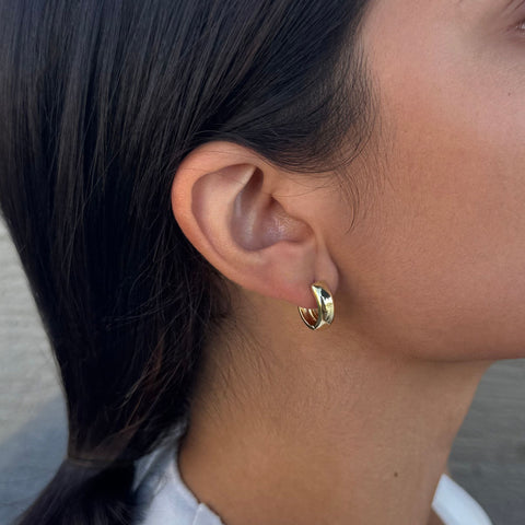 14k Gold Plated Set of 3 Hoop Earrings  Set