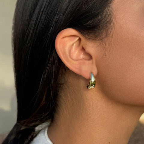 14k Gold Plated Set of 3 Hoop Earrings  Set