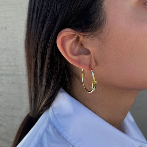 14k Gold Plated Overlapping Hoop Earrings