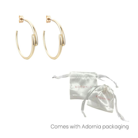 14k Gold Plated Overlapping Hoop Earrings
