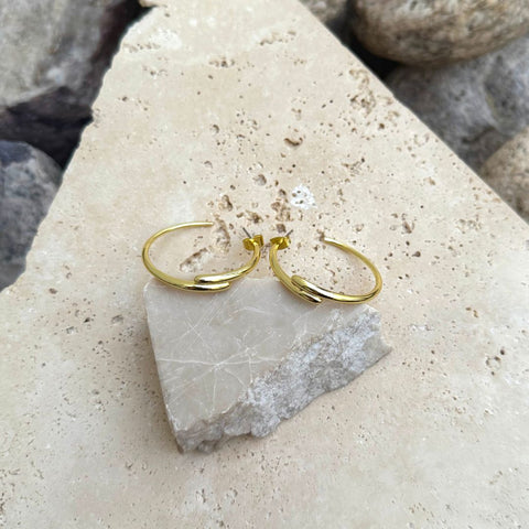 14k Gold Plated Overlapping Hoop Earrings