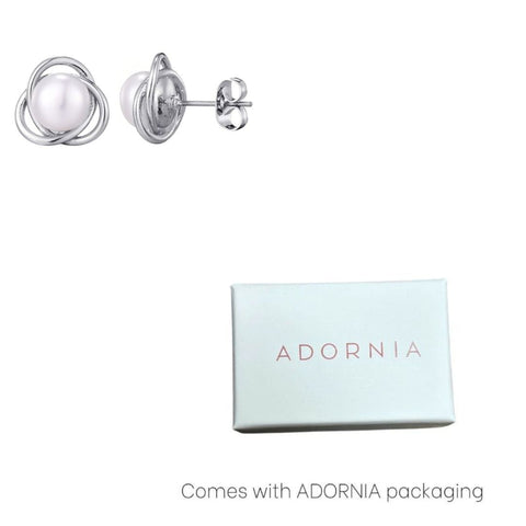 Silver Plated Freshwater Pearl Stud Earrings