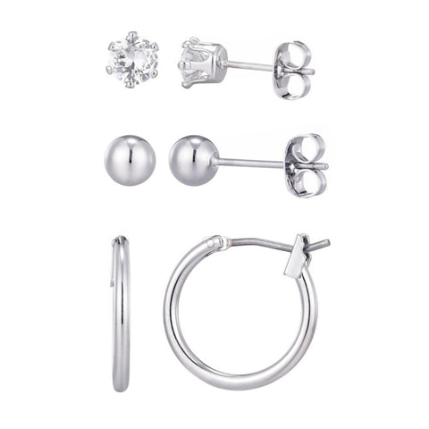 Hoop, Solitaire and Ball Stud Set