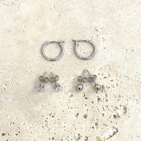 Hoop, Solitaire and Ball Stud Set