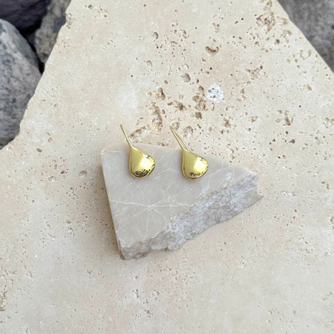 14k Gold Plated Rain Drop Wire Earrings