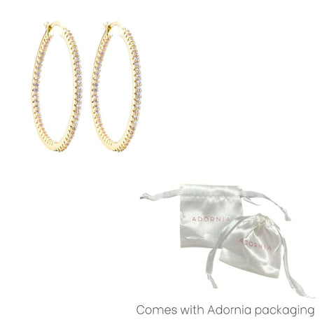 14k Gold Plated CZ Infinity Hoop Earrings