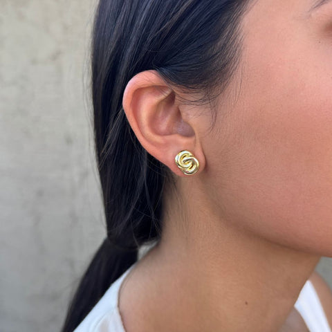 14k Gold Plated Knot Studs