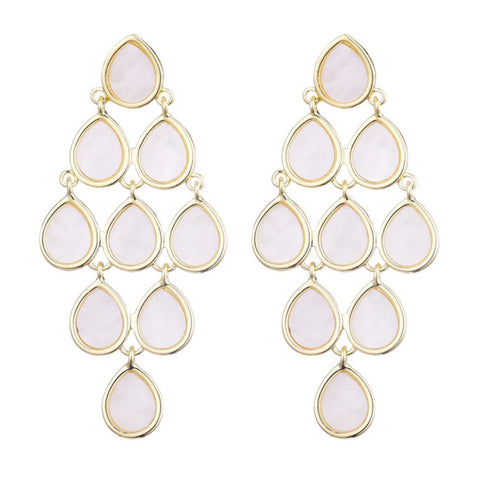 Gold Plated Dangling Petals Earrings