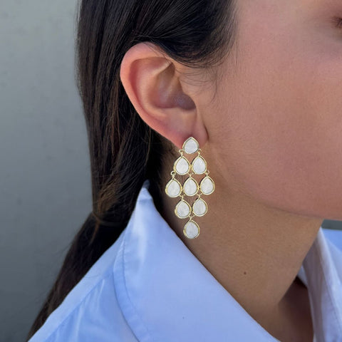 Gold Plated Dangling Petals Earrings