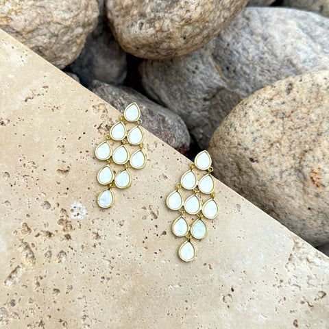 Gold Plated Dangling Petals Earrings