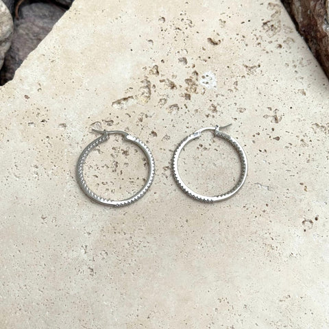 Silver Plated CZ Infinity Hoop Earrings