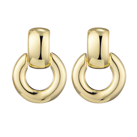 14k Gold Plated Door Knocker Earrings