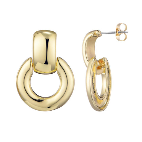 14k Gold Plated Door Knocker Earrings