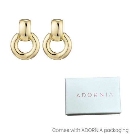 14k Gold Plated Door Knocker Earrings