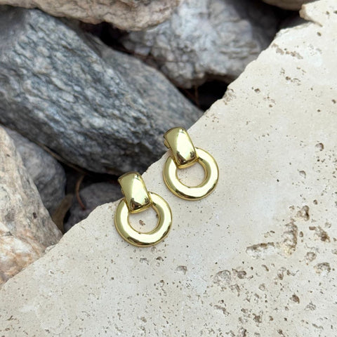 14k Gold Plated Door Knocker Earrings