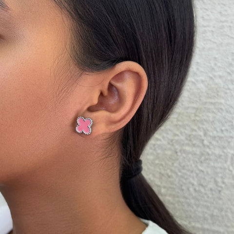 Tarnish Resistant Silver Plated Set of 3 Clover Stud Earrings