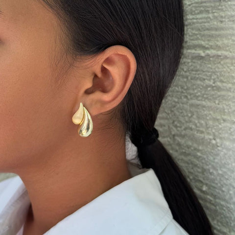 Gold Plated 2-Teardrop Studs