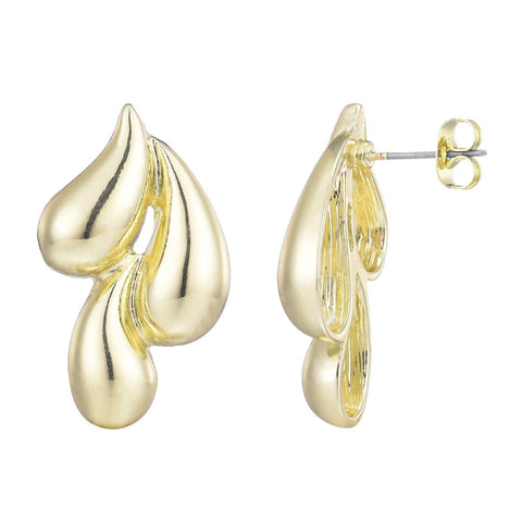 Gold Plated 3-Teardrop Studs