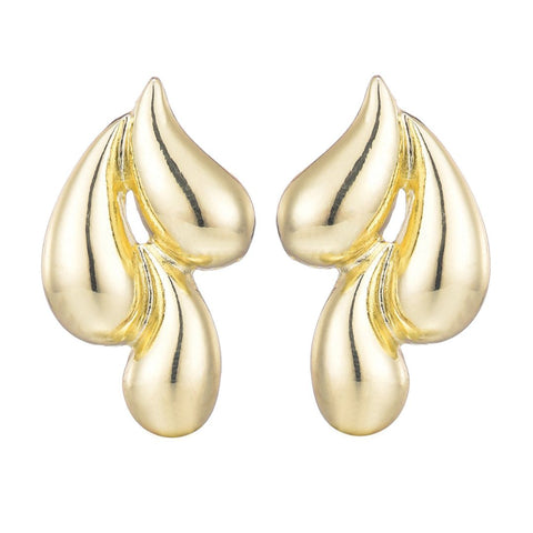 Gold Plated 3-Teardrop Studs