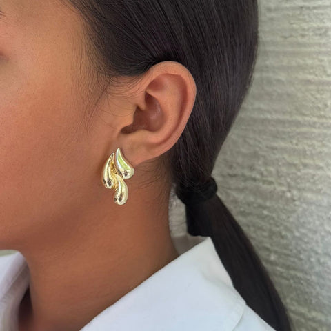 Gold Plated 3-Teardrop Studs