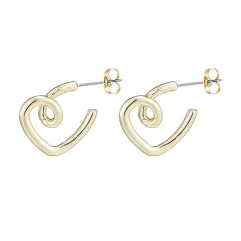 Gold Plated Heart Hoops
