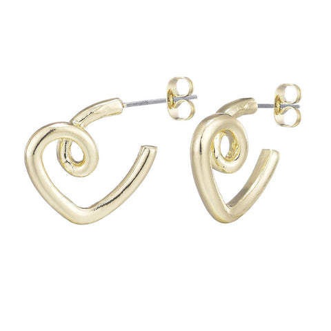 Gold Plated Heart Hoops