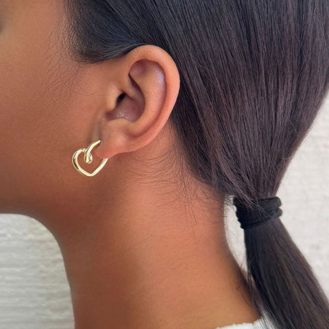 Gold Plated Heart Hoops