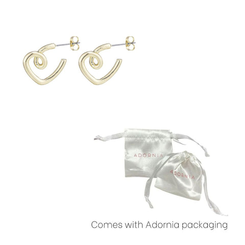 Gold Plated Heart Hoops