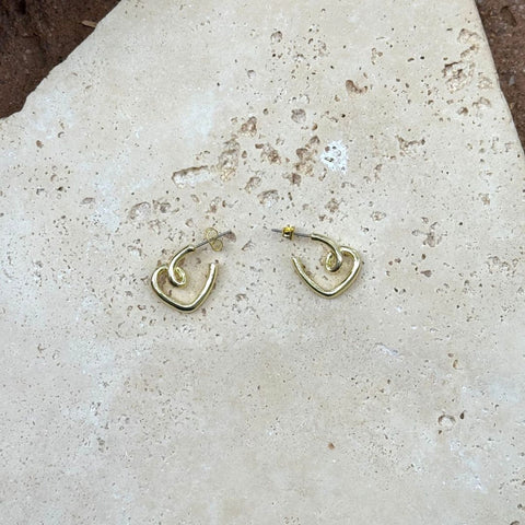 Gold Plated Heart Hoops