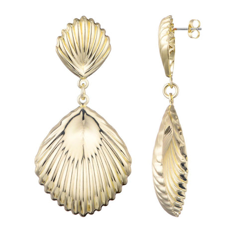 Gold Plated Deco Inspired Drop Earrings