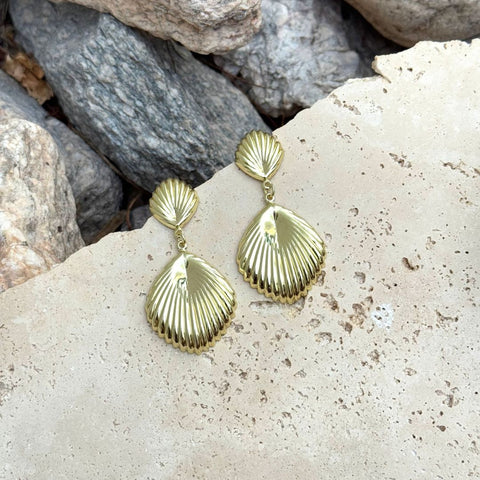 Gold Plated Deco Inspired Drop Earrings