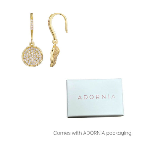14k Gold Plated CZ Wavy Pebble Earrings