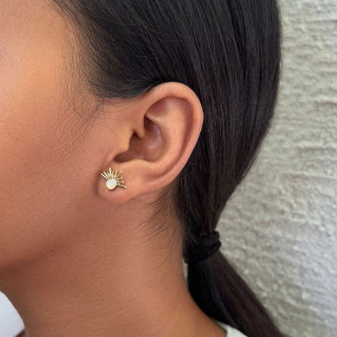 14k Gold Plated Opal Sunrise Earrings