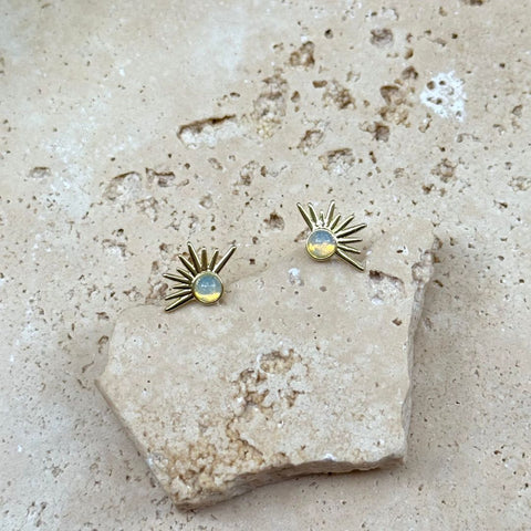 14k Gold Plated Opal Sunrise Earrings