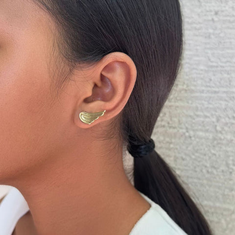 14k Gold Plated Winged Earrings