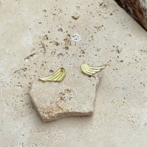 14k Gold Plated Winged Earrings