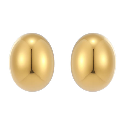 Tarnish Resistant Lightweight 18k Gold Plated Crescent Moon Statement Stud Earrings