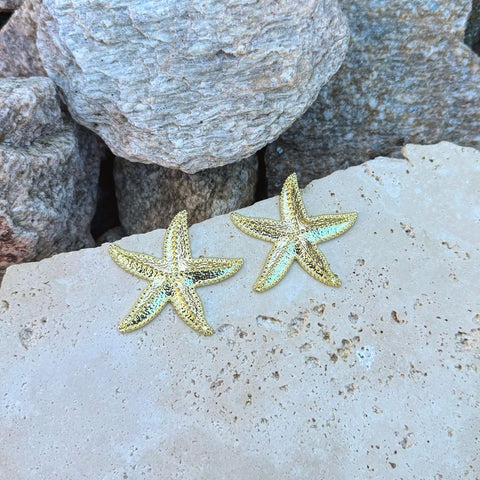 Gold Plated Oversized Shell Stud Earrings