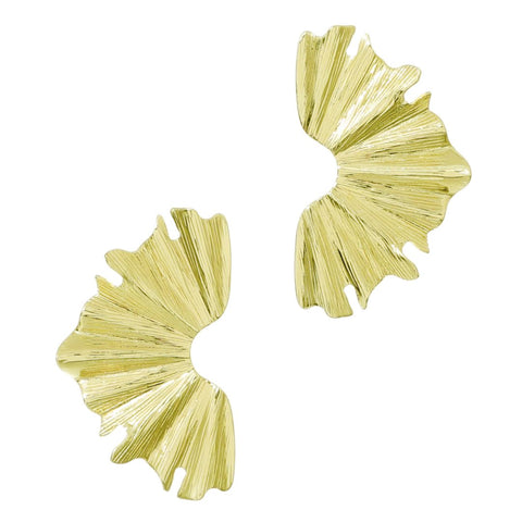 Gold Plated Wave Statement Earrings