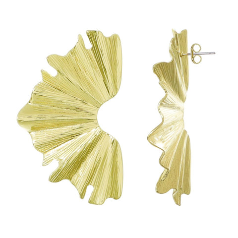 Gold Plated Wave Statement Earrings