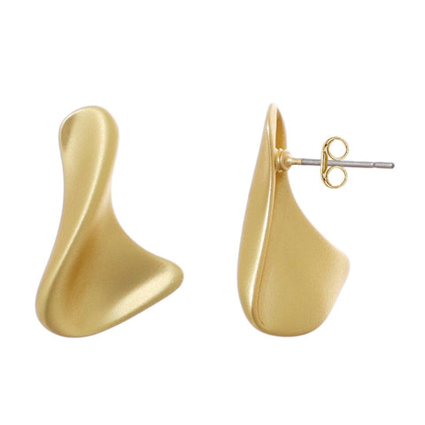 14k Gold Plated Twist Stud Earrings