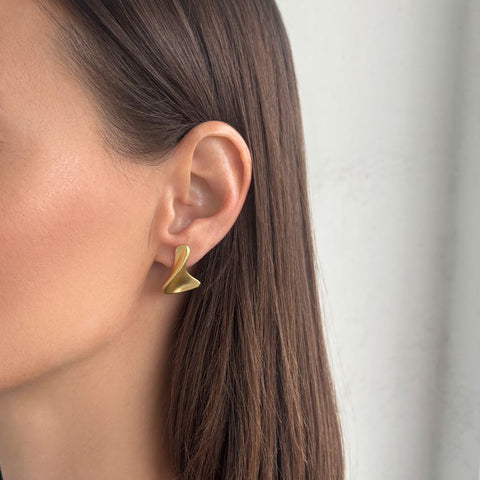 14k Gold Plated Twist Stud Earrings