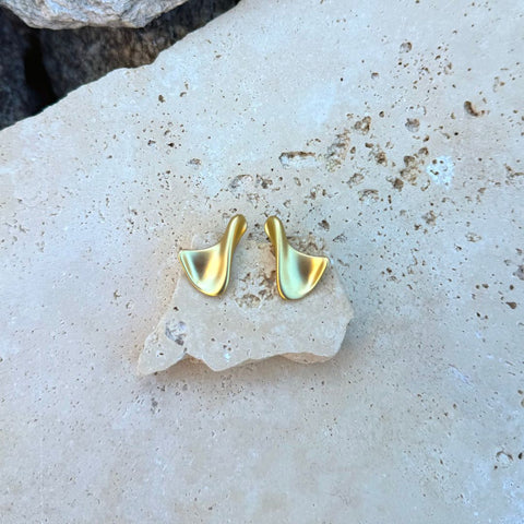 14k Gold Plated Twist Stud Earrings