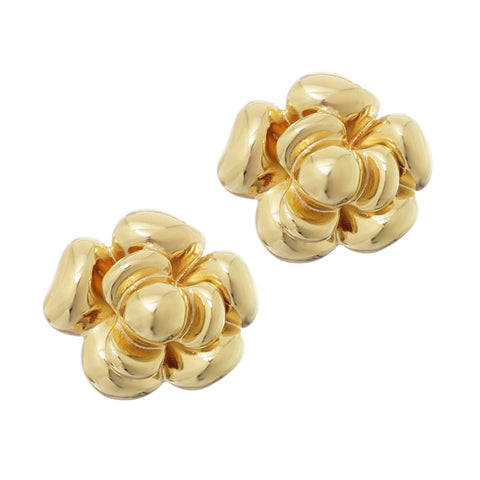 14k Gold Plated Camellia Stud Earrings
