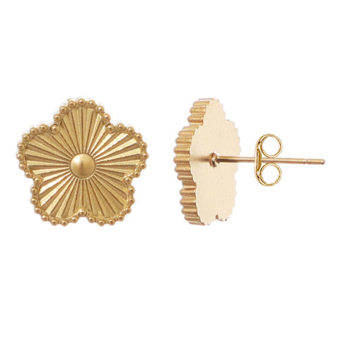 Tarnish Resistant 5-Leaf Clover Stud Earrings